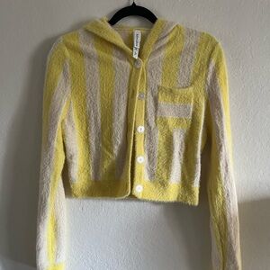 For Love And Lemons Yellow and Cream Cardigan and Shorts